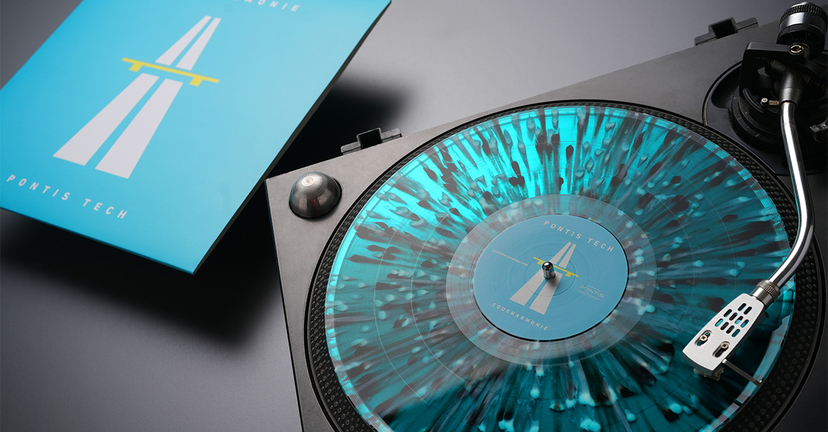 The splatter vinyl on the turntable — Pontis Technology